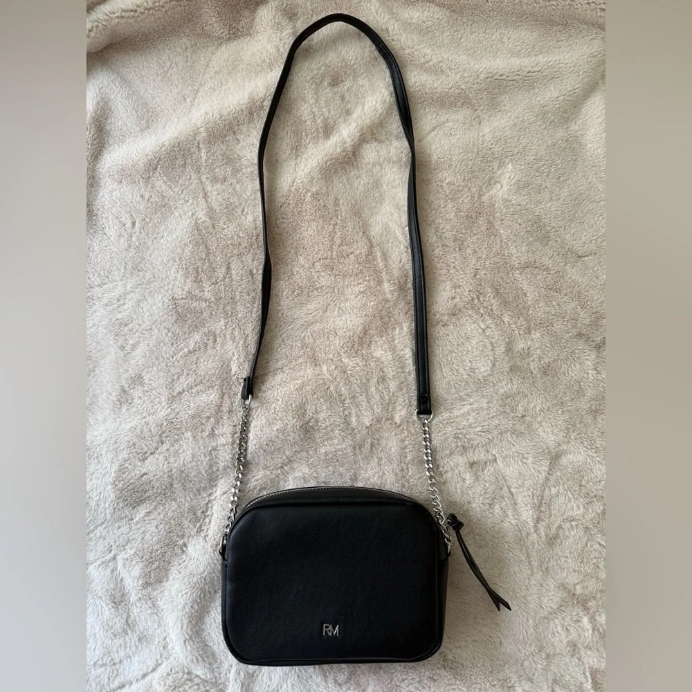 NWT Rebecca Minkoff Diamond Quilt Studded Top Zip Crossbody Bag Black